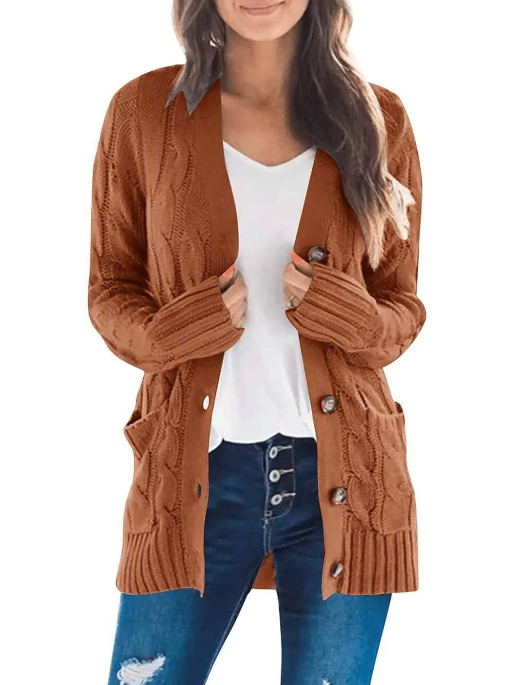 MARZENA | Przytulny Kardigan w Warkocze