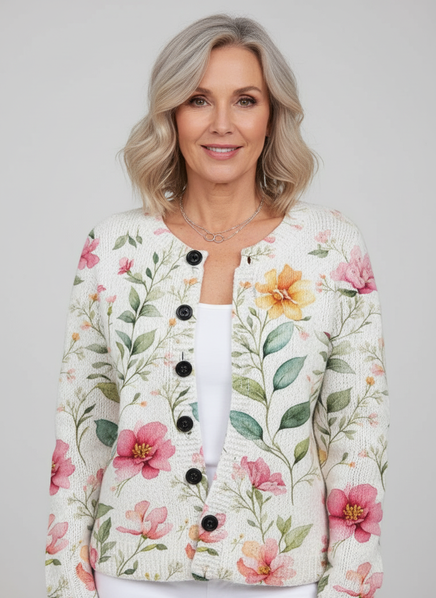 AMALIA | Sweter z dzianiny z nadrukiem