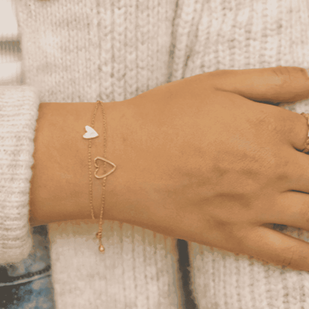 Lada™ – Dwie bransoletki, jedno serce (Zestaw 2 bransoletek)